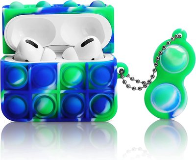 AirPods Pro Case, HGCXING Push Bubble Sensory for Apple AirPod Pro Green Blue